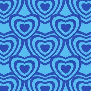 90s hearts kidcore fabric -Blue