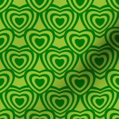 90s hearts kidcore fabric - green