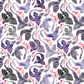 Dragon fire purple & grey small