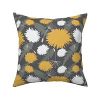 Yellow and White Dandelion Tea Floral Pattern