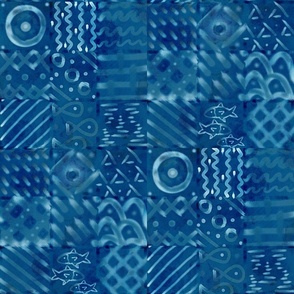 Shibori Blue Squares