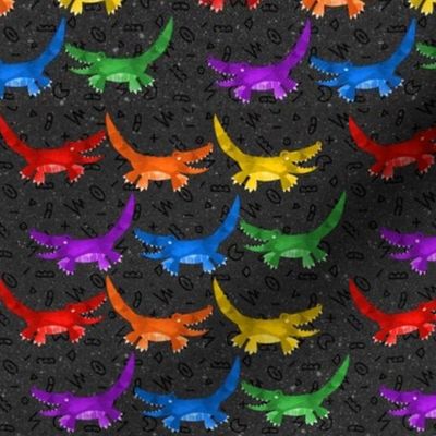 Lines of Rainbow Alligators