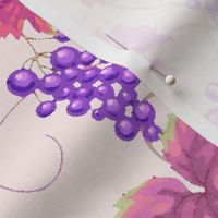 Leafy Violet Purple Grapevine Watercolor 