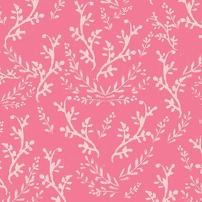 Cream Vines on Pink for Wildflowers