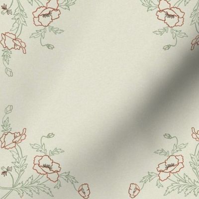 Antique Poppy Damask