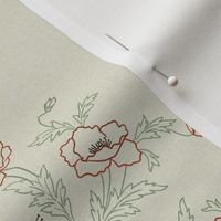 Antique Poppy Damask