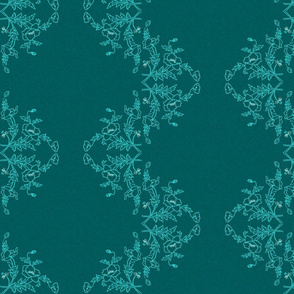 Dark Teal Poppy Damask