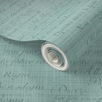 Vintage Italian Scripts in duck egg blue 