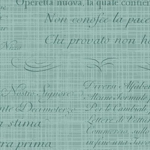 Vintage Italian Scripts in duck egg blue 