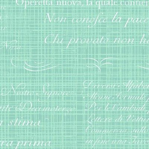 Vintage Italian Scripts in mint green