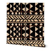 textile-African Village Companion print-black