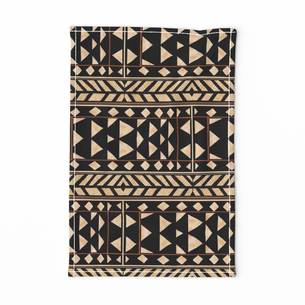 Small  African Village Companion print-black