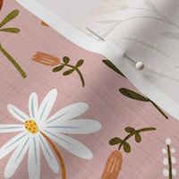 Modern Classic Hand Drawn Floral Baby Pink