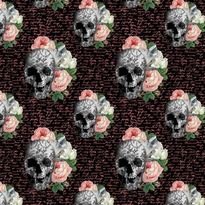 Pink Skull Roses  | sklpnk02