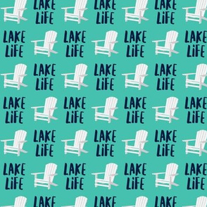 (small scale) lake life - adirondack chair - teal - C21
