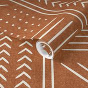 copper  mud cloth - arrow cross dot - mudcloth home decor tribal - C21