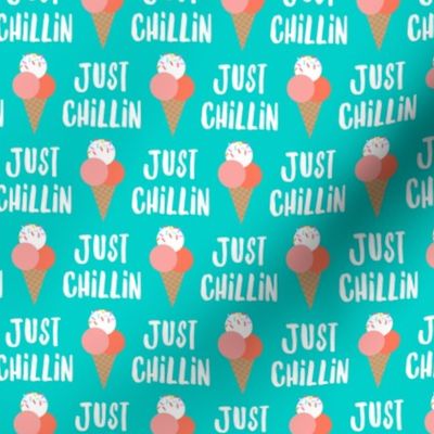 Just Chillin - ice-cream summer - teal - LAD21