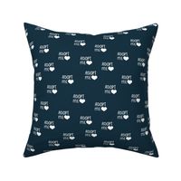 Adopt me pet love adopt don't stop dogs and cats good cause design navy blue white