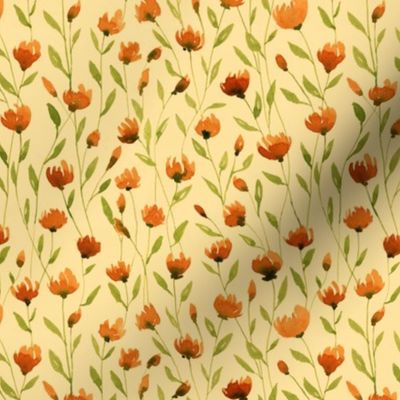 Orange Flowers Watercolor