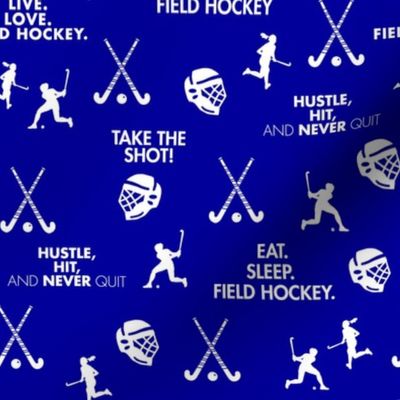 Field Hockey-White Icons-Blue