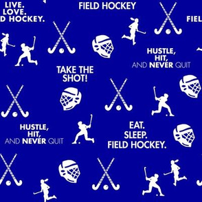 Field Hockey-White Icons-Blue