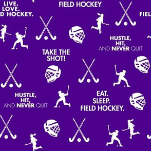Field Hockey-White Icons-Purple
