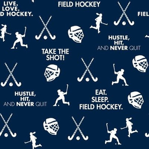 Field Hockey-White Icons-Navy Blue