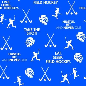 Field Hockey-White Icons-Med Blue