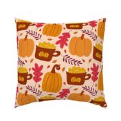 Large Autumn Delights Pumpkin Spice Maple Leaves Fall Colors