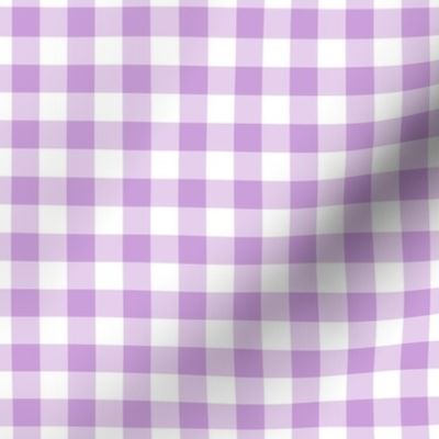 Gingham Pattern - Wisteria and White