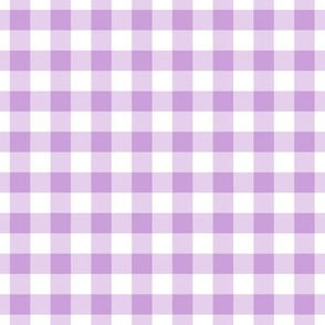 Gingham Pattern - Wisteria and White