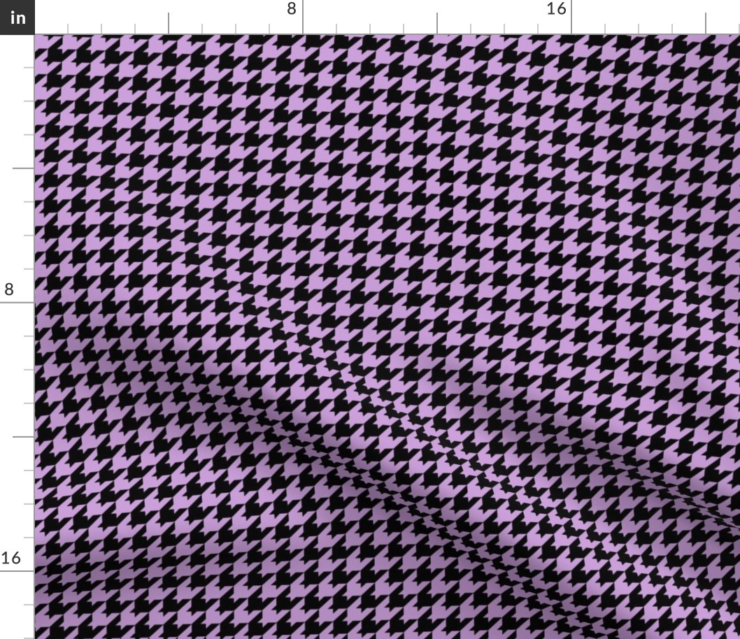Houndstooth Pattern - Wisteria and Black