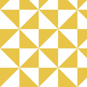 mustard yellow pinwheel triangles | large scale