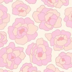 Pink on pink_retro_floral_pattern_stock