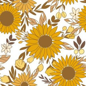 summertime vintage sunflowers on blush creamsummertime vintage sunflowers on white 