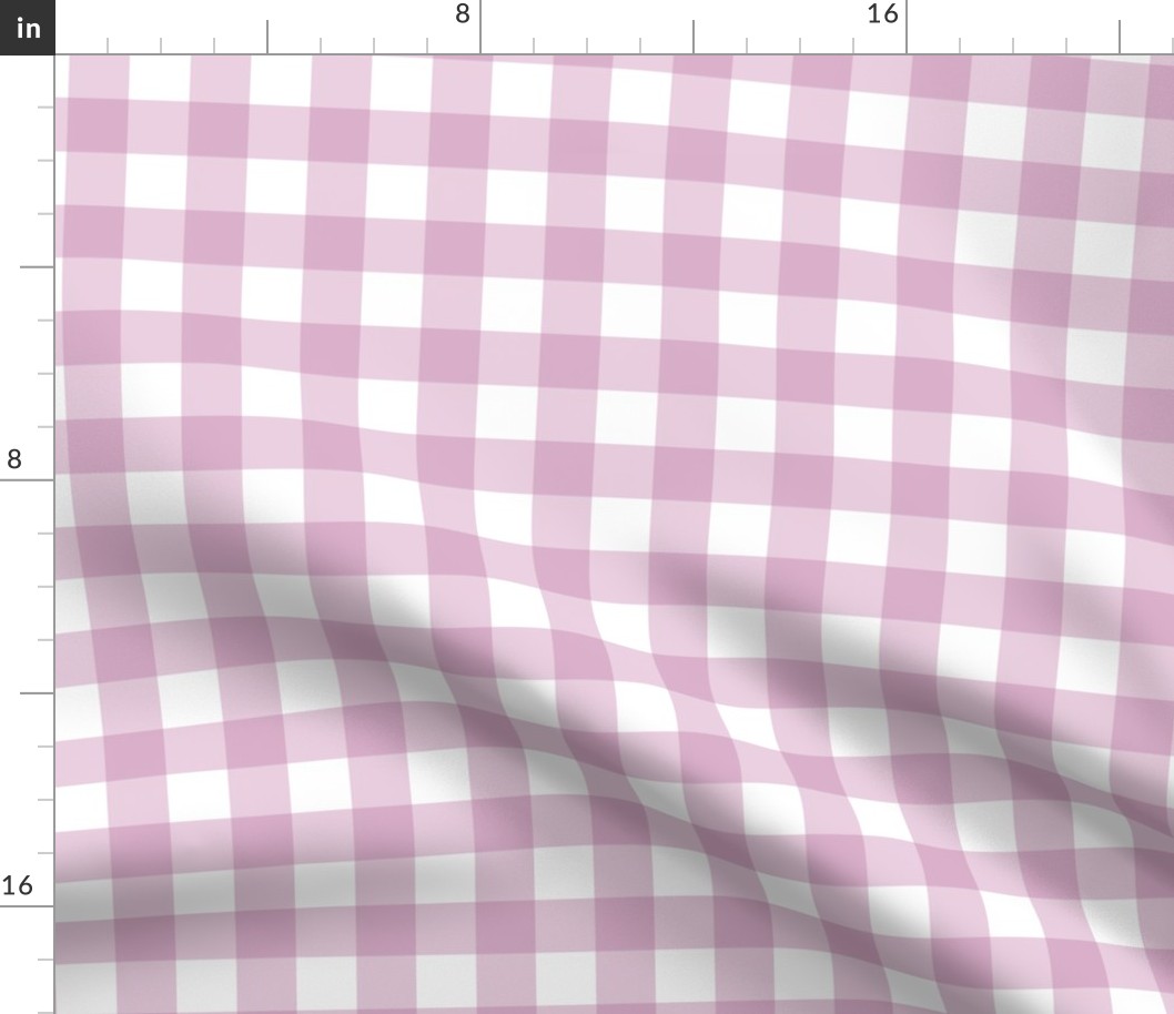 1” Gingham Check (mulberry + white)