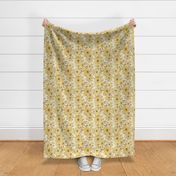 retro boho sunflowers on pale yellow 