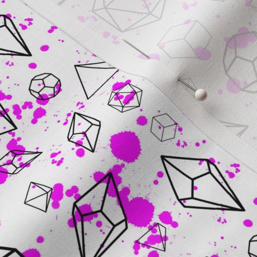 Splatter polyhedral white -pink