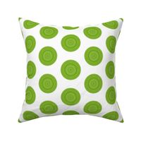 Glitzy Green Spots on White - Large Scale
