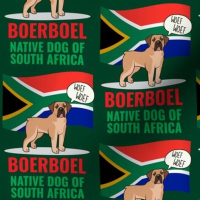 Boerboel South Africa Flag Medium Green
