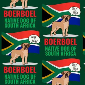 Boerboel South Africa Flag Medium Green