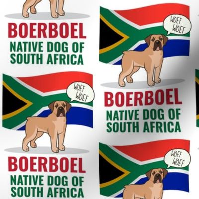 Boerboel South Africa Flag Medium White