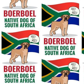 Boerboel South Africa Flag Medium White