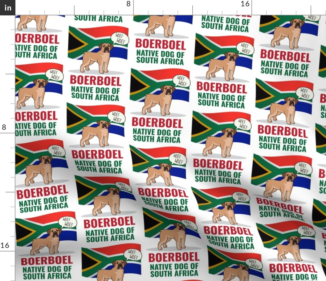 Boerboel South Africa Flag Medium White