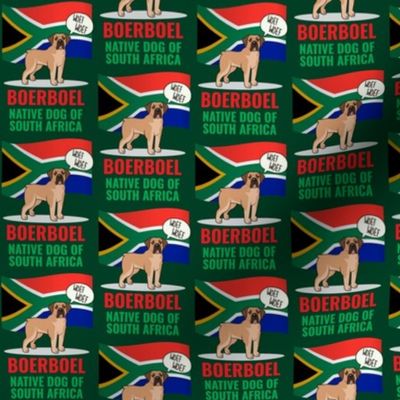 Boerboel South Africa Flag Small Green
