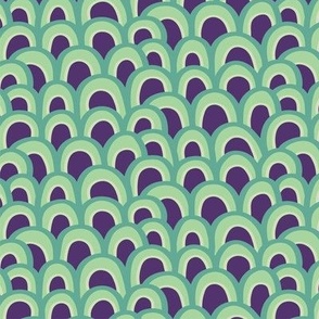 Multi color green scales arches pattern