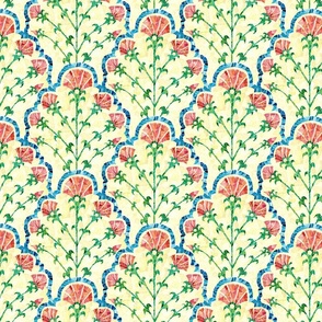 Folk Carnation Scallop print