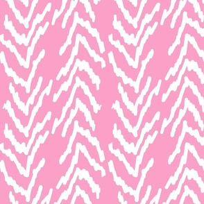 Herringbone Stripe in Shell Pink