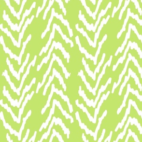 Herringbone Stripe in Bright Lime