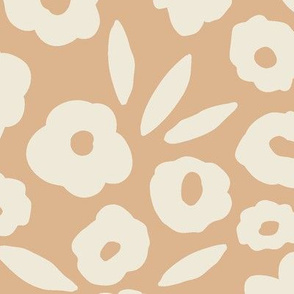 Jumbo flower field on wheat tan